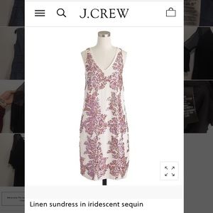 J. Crew Linen Iridescent Sequin Sundress Size 12